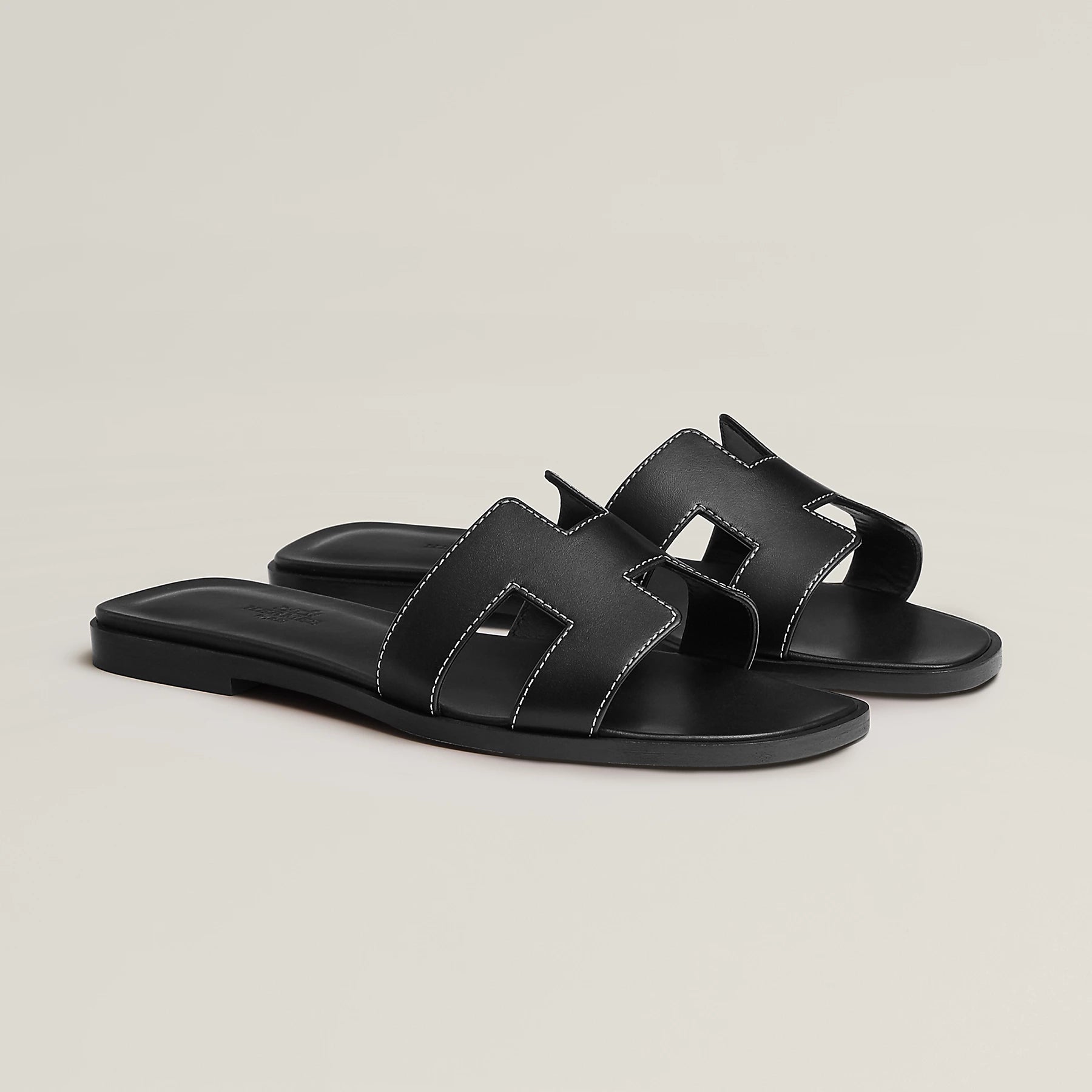 Hermes Oran Sandals - Black